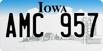 IA license plate AMC957