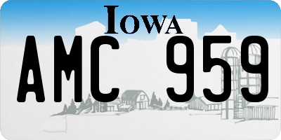 IA license plate AMC959