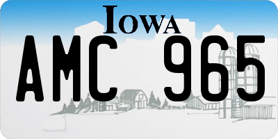 IA license plate AMC965