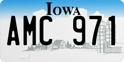 IA license plate AMC971