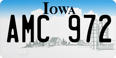 IA license plate AMC972