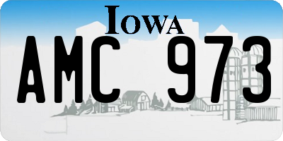 IA license plate AMC973
