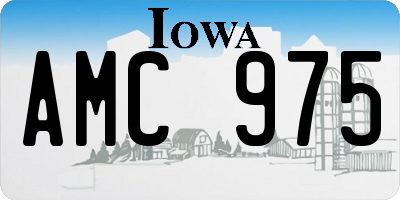 IA license plate AMC975