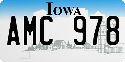 IA license plate AMC978