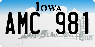 IA license plate AMC981