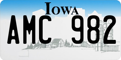 IA license plate AMC982