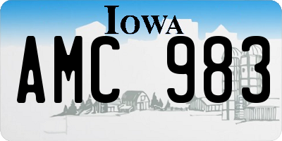 IA license plate AMC983