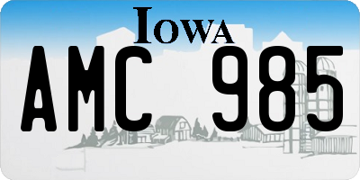 IA license plate AMC985