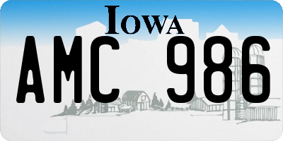 IA license plate AMC986