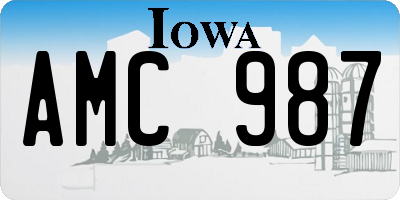 IA license plate AMC987