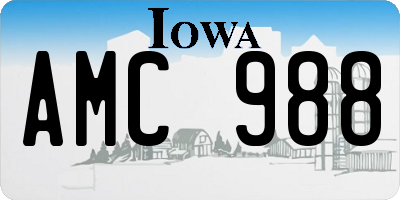 IA license plate AMC988