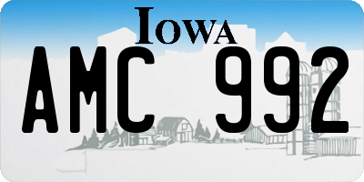 IA license plate AMC992