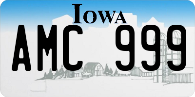 IA license plate AMC999