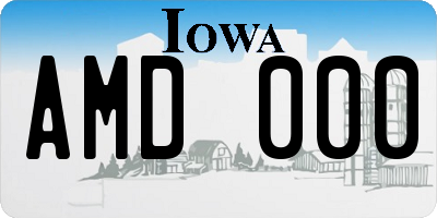 IA license plate AMD000