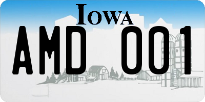 IA license plate AMD001