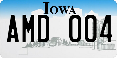 IA license plate AMD004