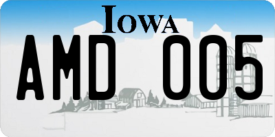 IA license plate AMD005