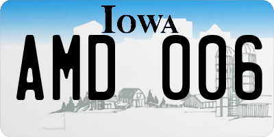 IA license plate AMD006