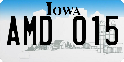 IA license plate AMD015