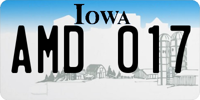 IA license plate AMD017
