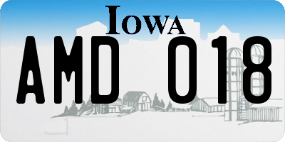 IA license plate AMD018
