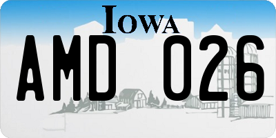 IA license plate AMD026