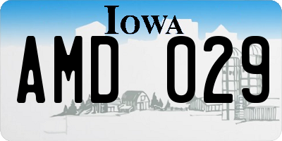 IA license plate AMD029