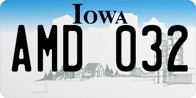IA license plate AMD032