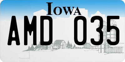 IA license plate AMD035