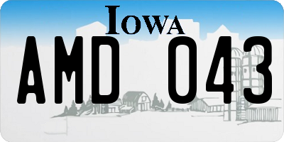 IA license plate AMD043