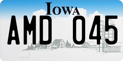 IA license plate AMD045