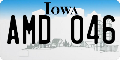 IA license plate AMD046