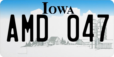 IA license plate AMD047