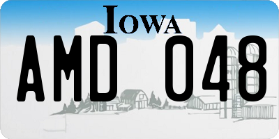 IA license plate AMD048