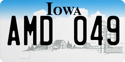 IA license plate AMD049