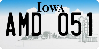 IA license plate AMD051