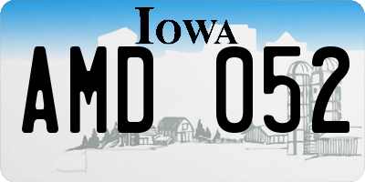 IA license plate AMD052