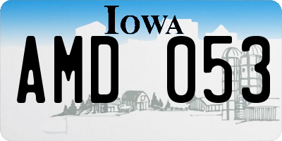 IA license plate AMD053