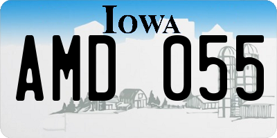 IA license plate AMD055