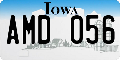 IA license plate AMD056