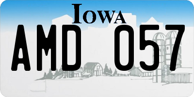 IA license plate AMD057