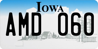 IA license plate AMD060