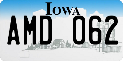 IA license plate AMD062