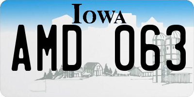 IA license plate AMD063