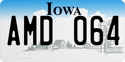 IA license plate AMD064