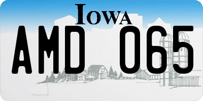 IA license plate AMD065