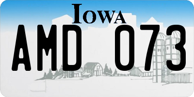 IA license plate AMD073