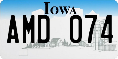IA license plate AMD074