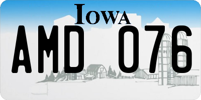 IA license plate AMD076
