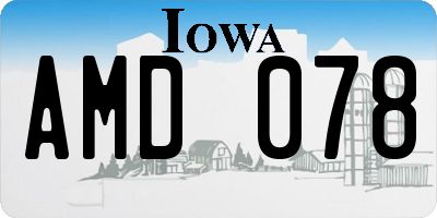 IA license plate AMD078
